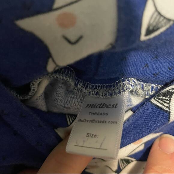 Midbest Threads Navy Blue Fox Print Girl's Leggings Bottoms Size 3T - Picture 4 of 6